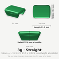 16mm 3g Straight clip — dimensioned diagram
