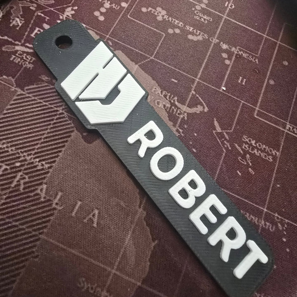 Black ROBERT keychain name tag